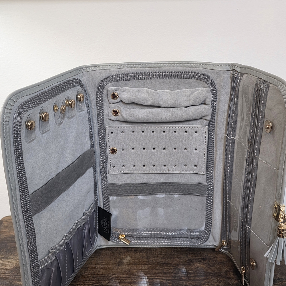 Chic Silver Women's Jewelry Travel Bag